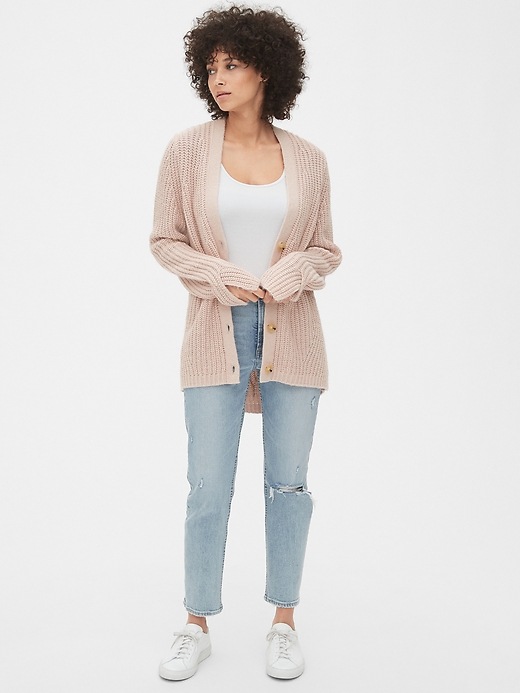 Image number 3 showing, Twist-Sleeve Cardigan Sweater