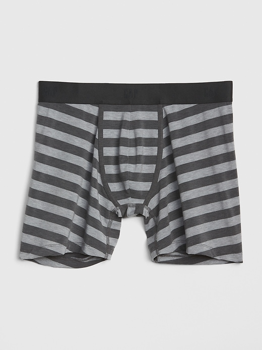 1 of 8 showing, with the color grey stripe of product 5" Breathe Stripe Boxer Briefs