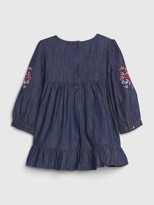 Image number 2 showing, Baby Embroidered Denim Dress