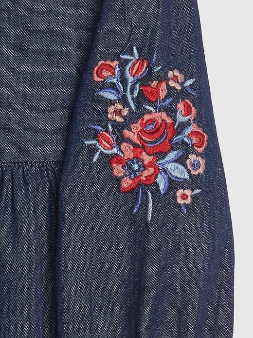 Image number 3 showing, Baby Embroidered Denim Dress