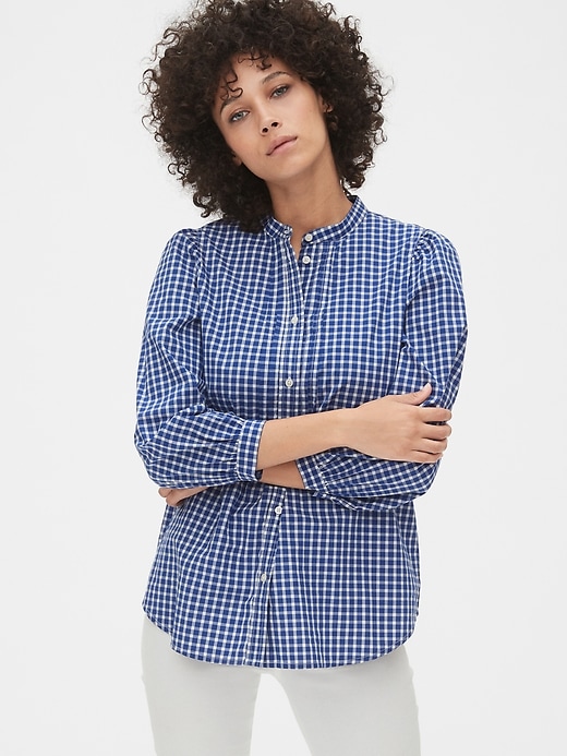 Image number 1 showing, Puff Sleeve Pintuck Shirt