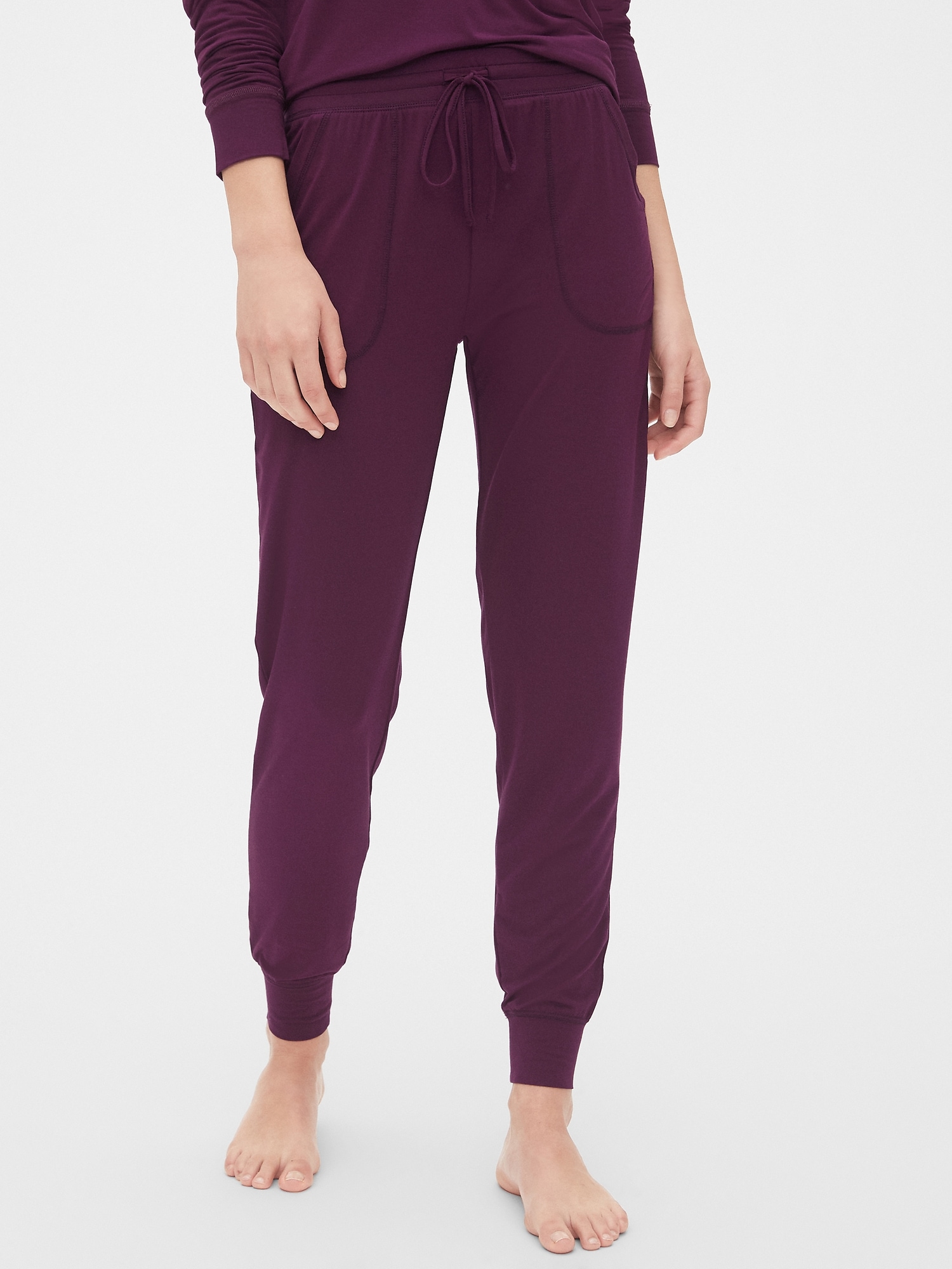 gap print joggers in modal