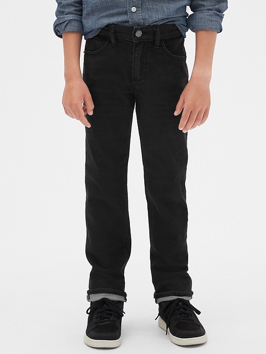 2 of 8 showing, with the color black wash of product Kids Slim Jeans with Washwell™