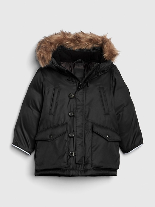 1 of 8 showing, with the color true black of product Toddler ColdControl Ultra Max Down Parka