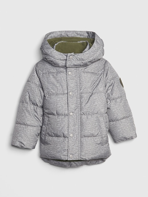 1 of 8 showing, with the color heather grey of product Toddler ColdControl Max Puffer