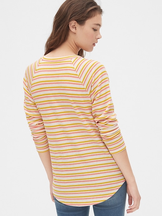 Image number 2 showing, Stripe Waffle-Knit V-Neck T-Shirt