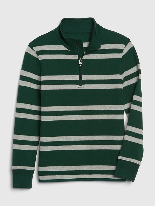 1 of 8 showing, with the color mineral green stripe of product Kids Half-Zip T-Shirt