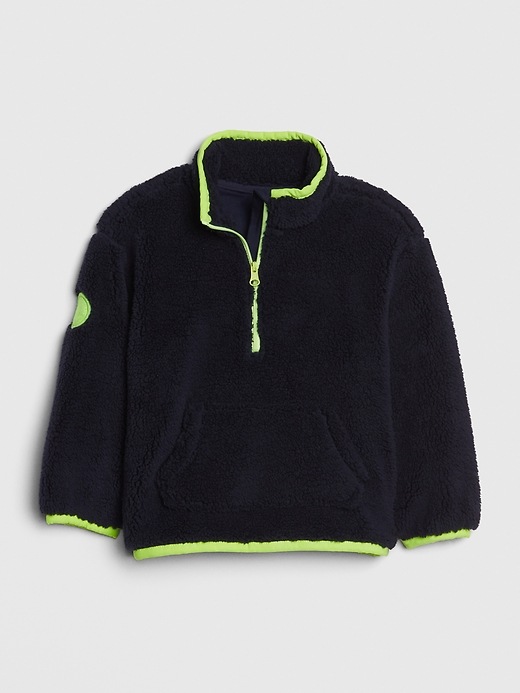 1 of 8 showing, with the color dark night of product Toddler Sherpa Half-Zip Sweatshirt