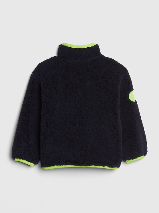 2 of 8 showing, with the color dark night of product Toddler Sherpa Half-Zip Sweatshirt