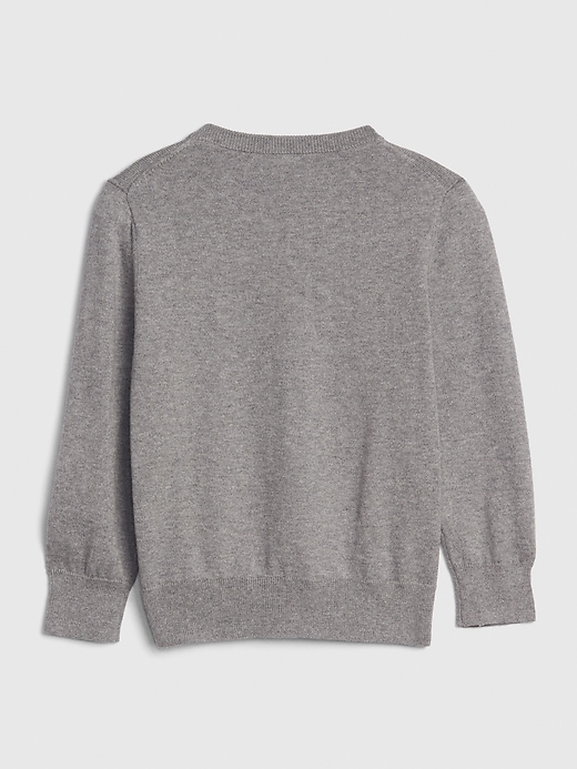 2 of 8 showing, with the color charcoal gray of product Toddler Brannan Bear V-Neck Sweater