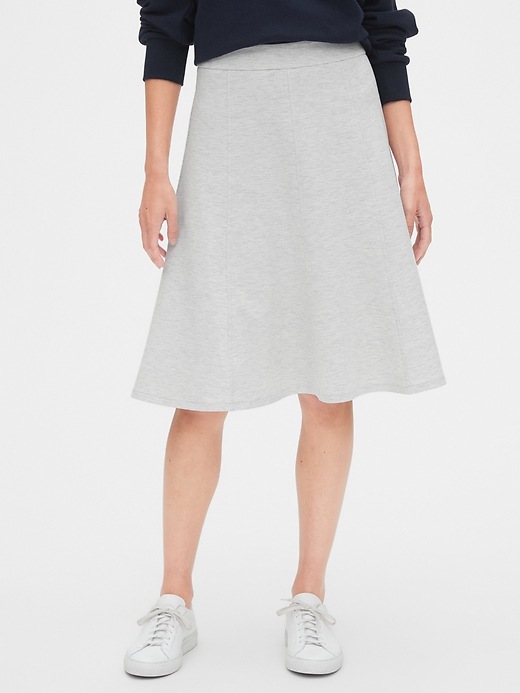 1 of 8 showing, with the color heather grey of product A-Line Skirt in Ponte
