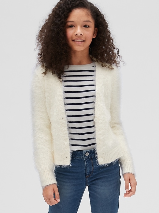 Image number 2 showing, Kids Fuzzy Cardi Sweater