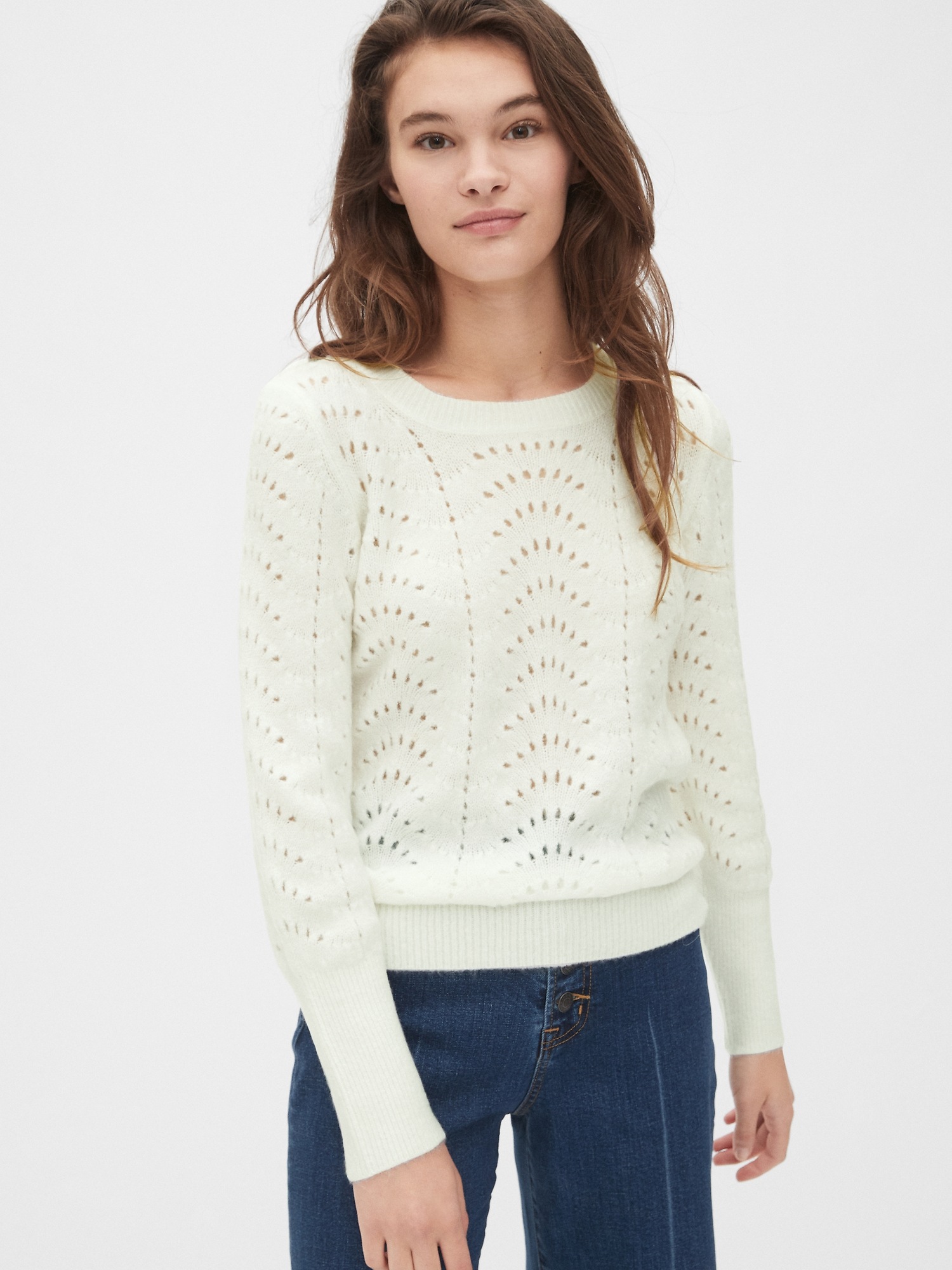 Pointelle Crewneck Sweater Gap