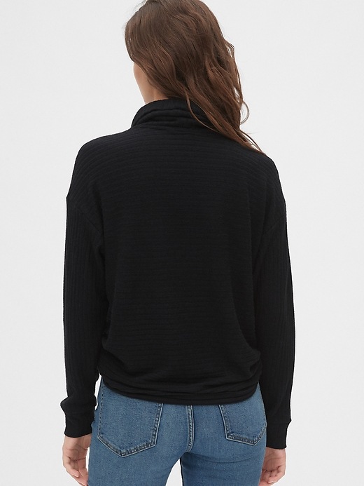 Image number 2 showing, Ribbed Funnel-Neck Pullover Sweater