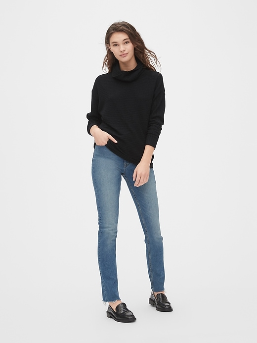 Image number 3 showing, Ribbed Funnel-Neck Pullover Sweater