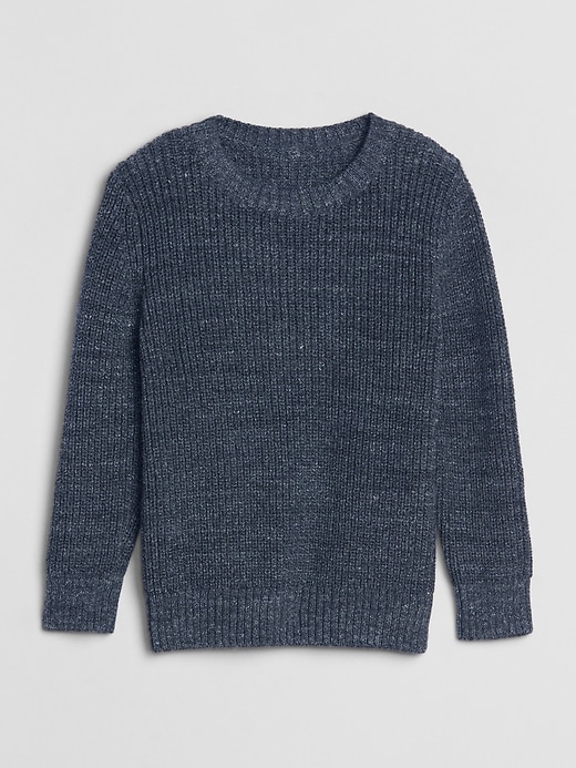 1 of 8 showing, with the color true indigo of product Toddler Ribbed Sweater