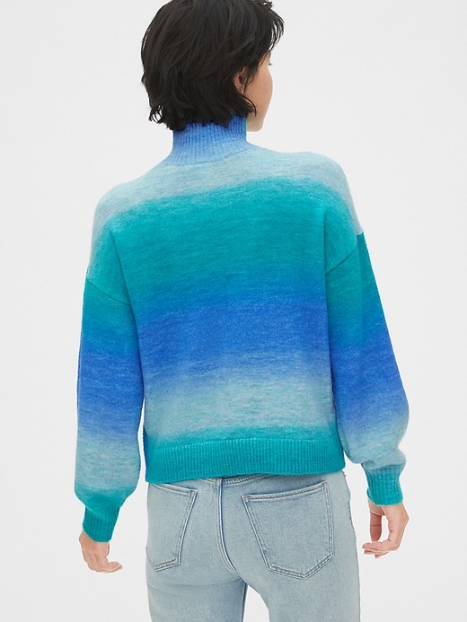Image number 2 showing, Ombre Blouson Sleeve Turtleneck Sweater