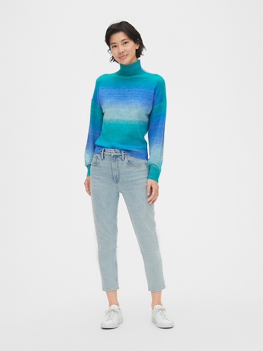 Image number 3 showing, Ombre Blouson Sleeve Turtleneck Sweater