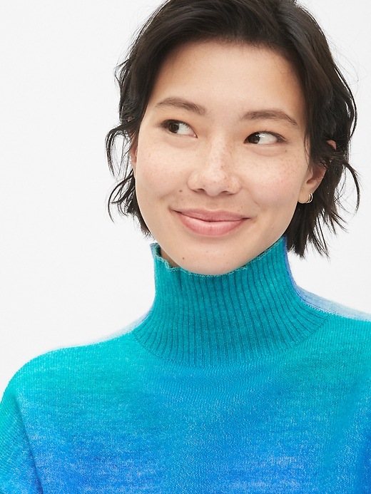 Image number 5 showing, Ombre Blouson Sleeve Turtleneck Sweater
