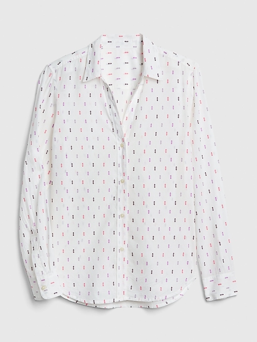 Image number 6 showing, Fitted Boyfriend Shirt in Clip Dot