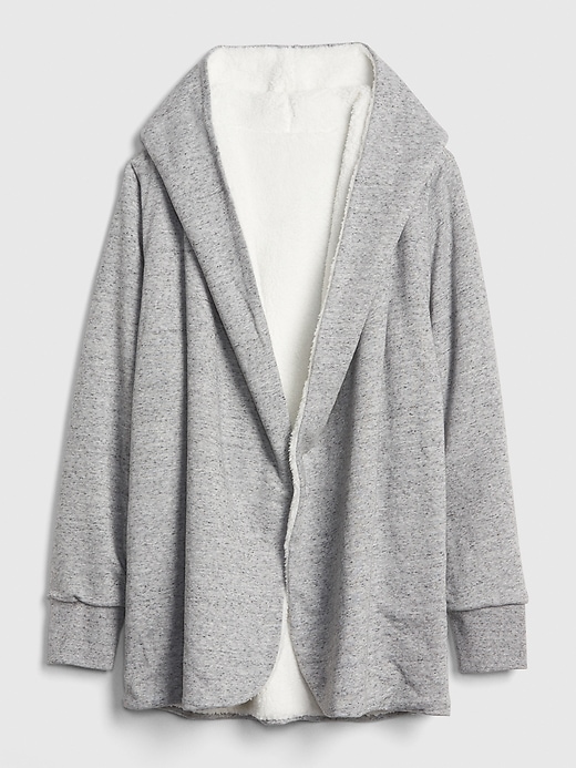 Image number 6 showing, Sherpa-Lined Open-Front Hoodie in French Terry