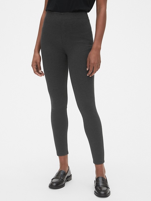 1 of 8 showing, with the color charcoal heather of product High Rise Leggings in Ponte