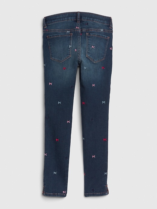 Image number 3 showing, Kids Embroidered Bow Jeggings with Stretch