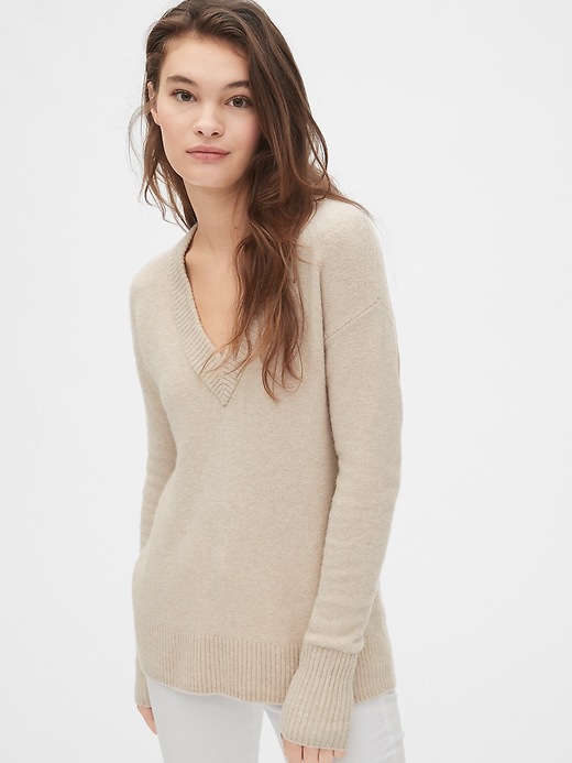 Image number 1 showing, Boucle V-Neck Sweater