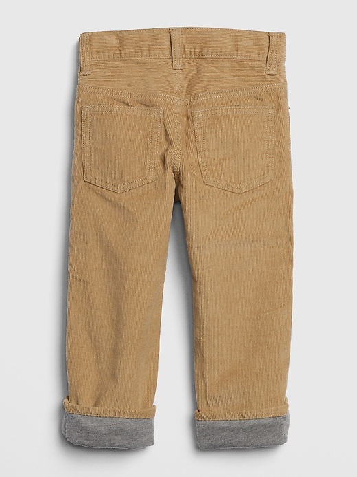 2 of 8 showing, with the color cargo khaki of product Toddler Jersey-Lined Straight Cords