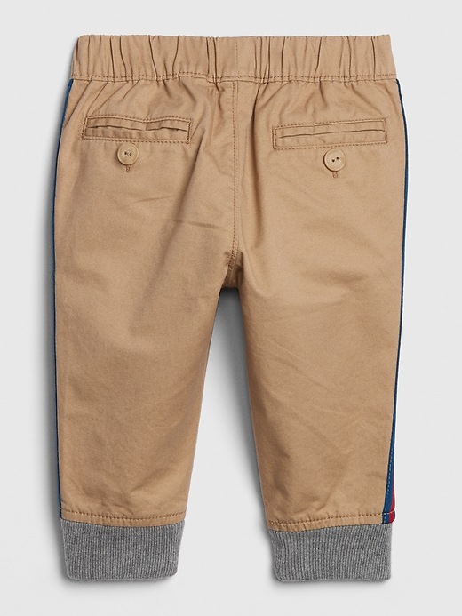2 of 8 showing, with the color new british khaki of product Baby Side-Stripe Joggers