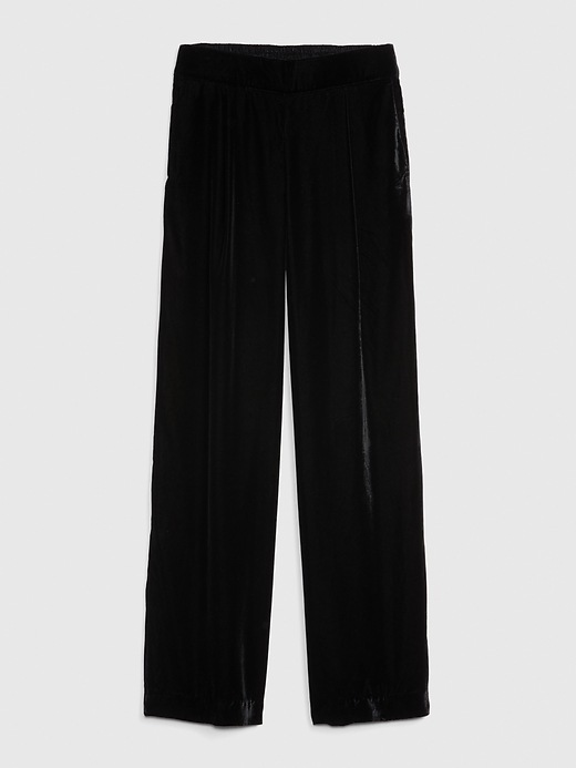 Image number 8 showing, High Rise Velvet Pleated Wide-Leg Pants