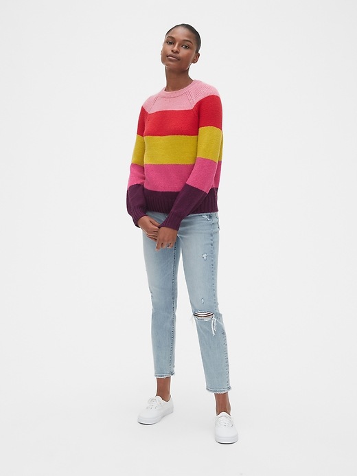 Image number 3 showing, Multicolor Stripe Crewneck Sweater