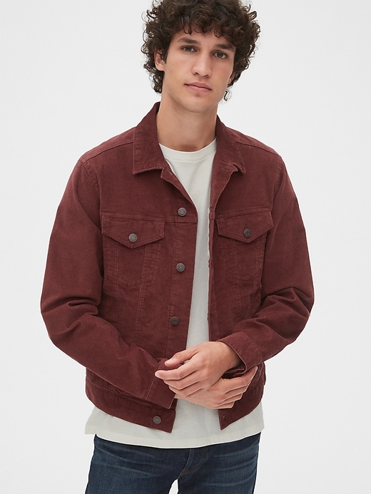 1 of 8 showing, with the color burgundy of product Icon Corduroy Jacket