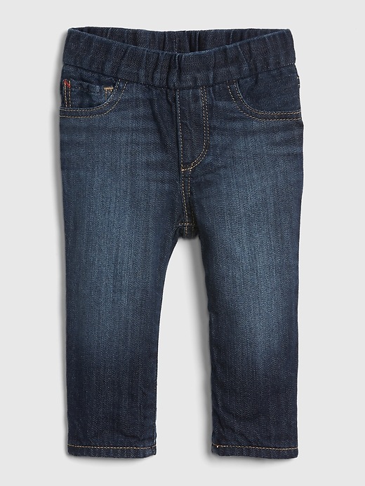 Image number 3 showing, Baby Flannel-Lined Straight Jeans