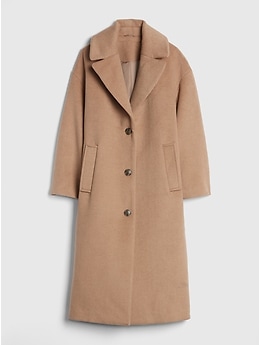 Oversized Longline Wool Blend Coat Gap