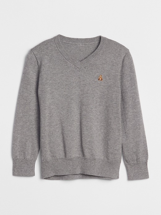 1 of 8 showing, with the color charcoal gray of product Toddler Brannan Bear V-Neck Sweater