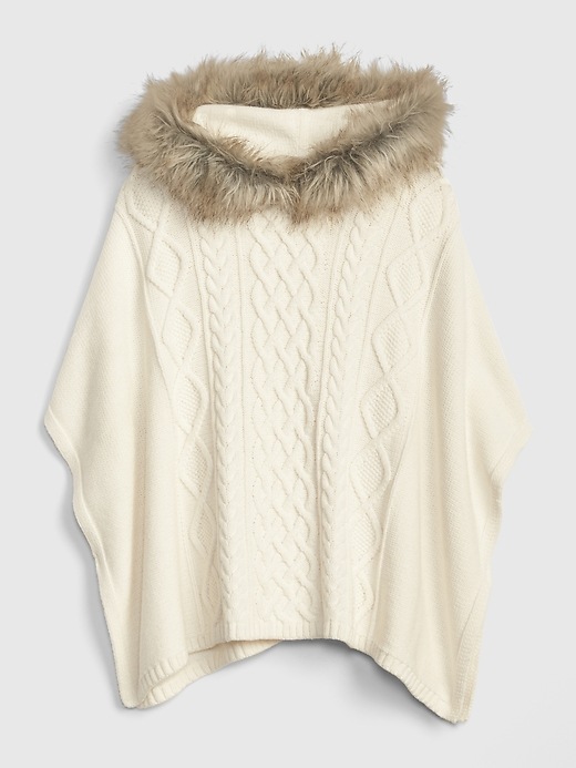 View large product image 1 of 1. Kids Faux-Fur Poncho