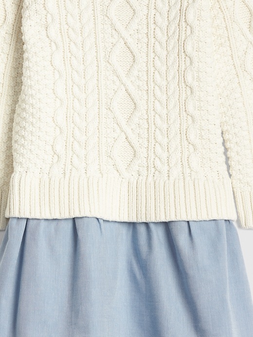 Image number 3 showing, Toddler Cable-Knit Mix Media Dress