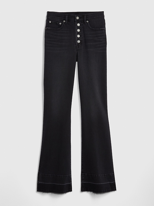 Image number 8 showing, High Rise Button-Fly Flare Jeans with Secret Smoothing Pockets