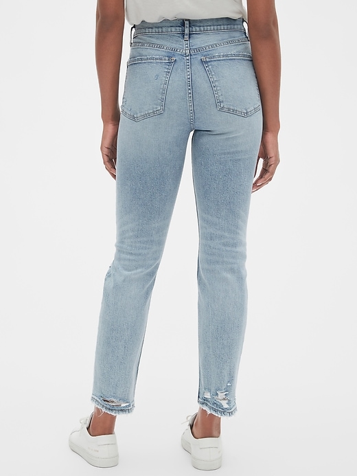Image number 2 showing, High Rise Distressed Cigarette Jeans with Secret Smoothing Pockets With Washwell&#153