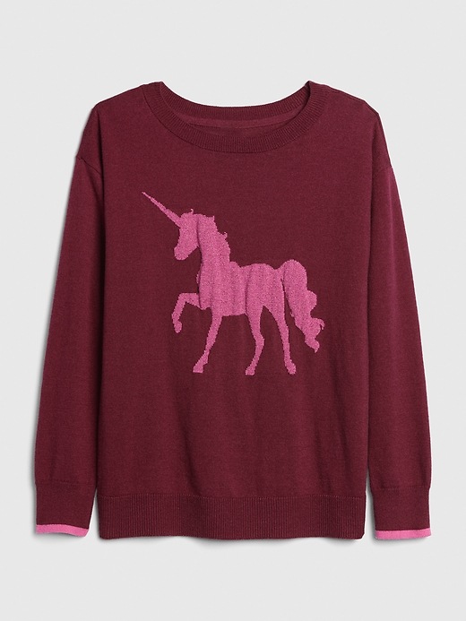 Image number 1 showing, Kids Unicorn Sweater