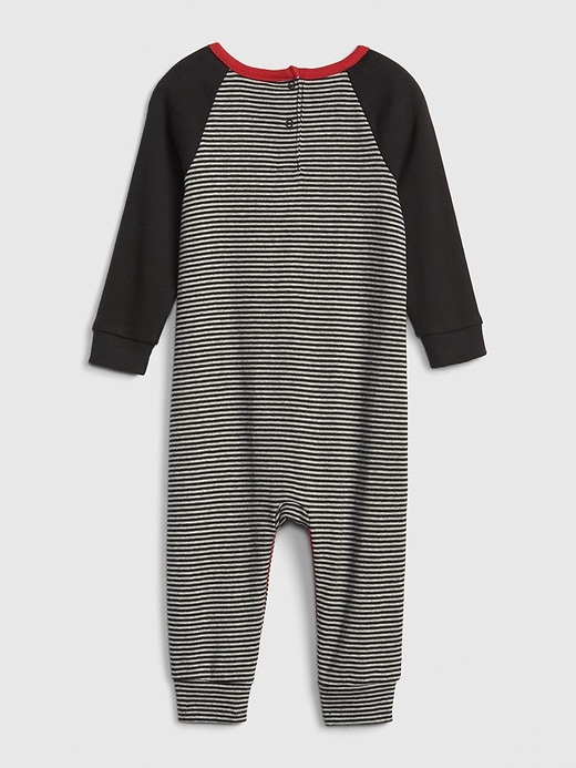 2 of 8 showing, with the color grey heather of product babyGap &#124 Disney Mickey Mouse One-Piece