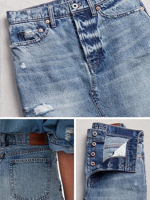 2 of 8 showing, with the color medium wash of product High Rise Denim Pencil Skirt