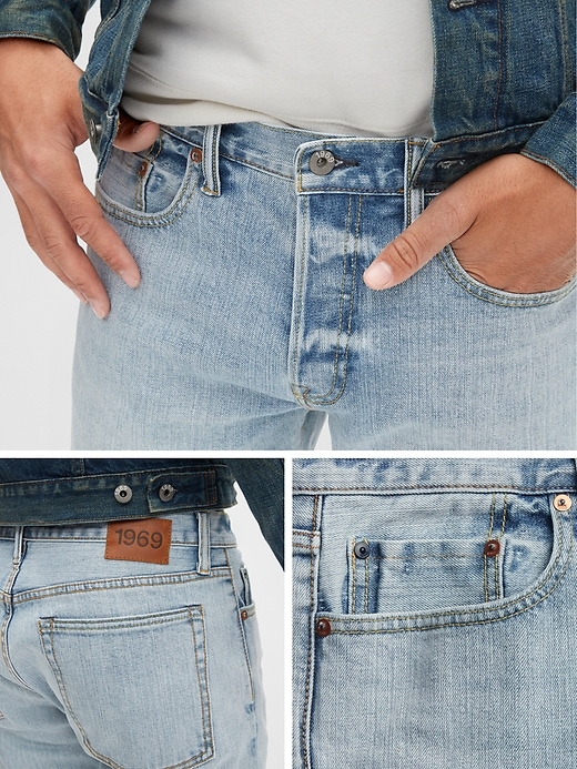 2 of 8 showing, with the color aspen of product Selvedge Slim Jeans with GapFlex
