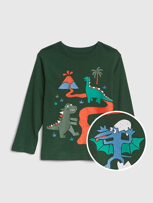 1 of 8 showing, with the color green gables of product Toddler Graphic Long Sleeve T-Shirt