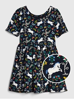 Toddler Print Fit and Flare Dress