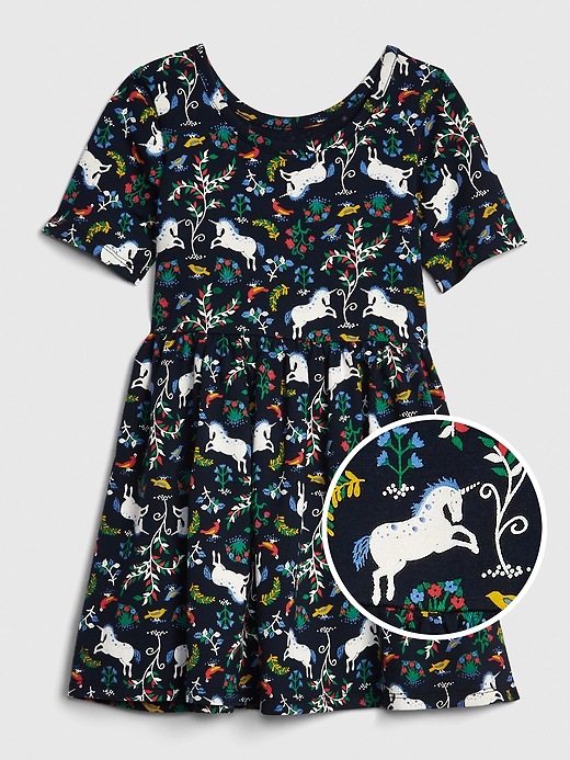 View large product image 1 of 1. Toddler Print Fit and Flare Dress