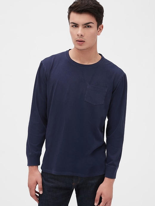 View large product image 1 of 1. Long Sleeve Pocket T-Shirt