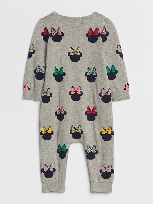 2 of 8 showing, with the color light heather gray of product babyGap &#124 Disney Minnie Mouse One-Piece