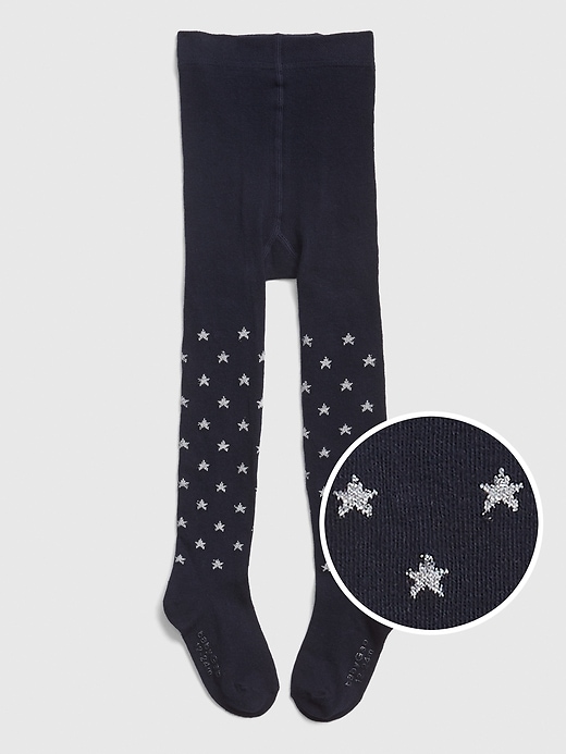 1 of 8 showing, with the color silver star of product Toddler Print Tights